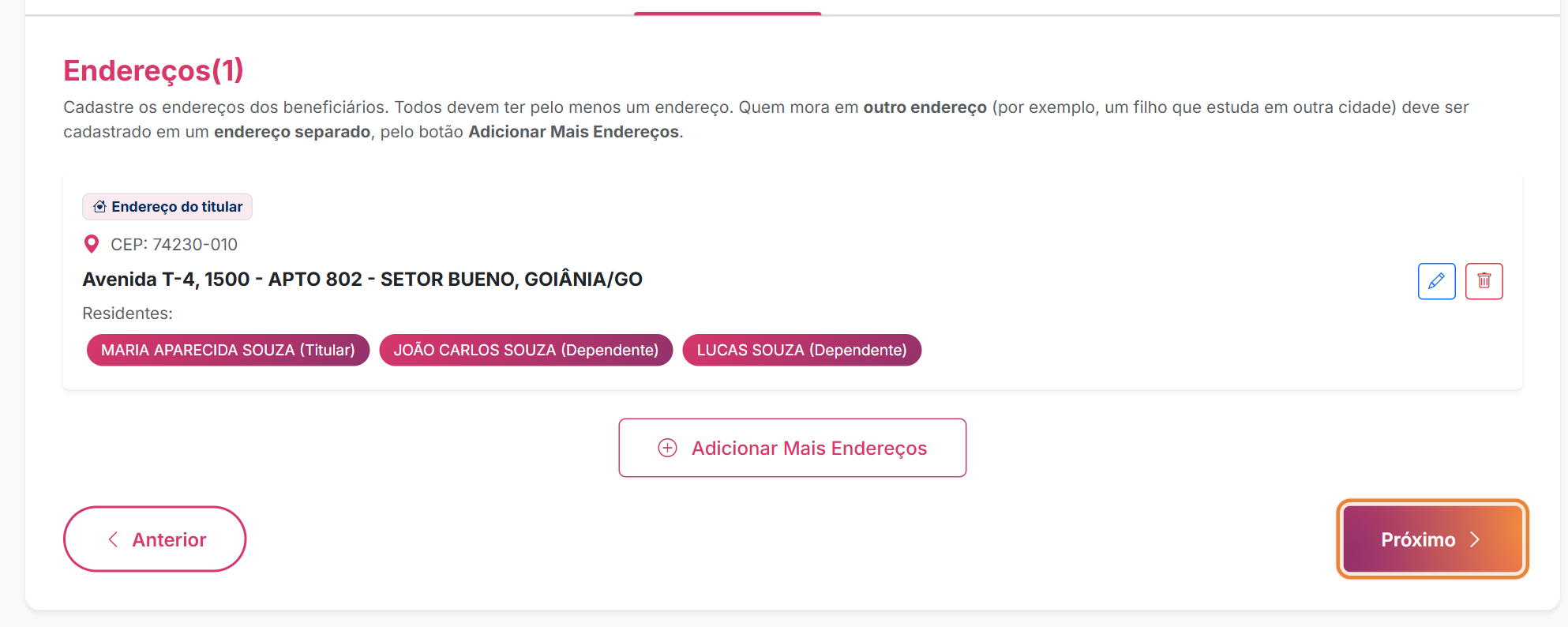 Endereços