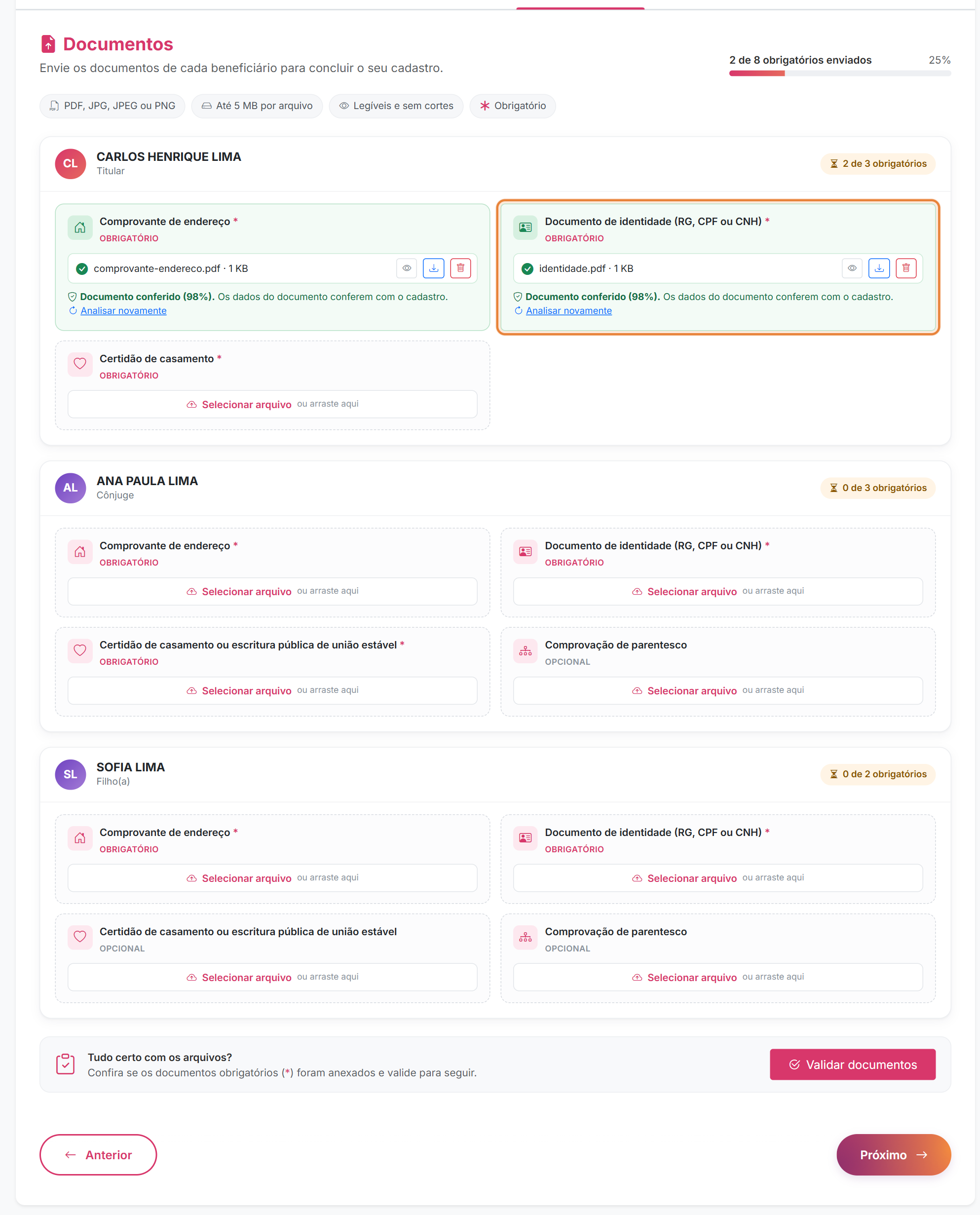 Envio de documentos