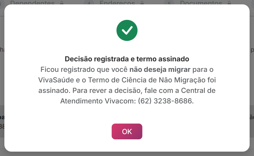 Decisão registrada e termo assinado