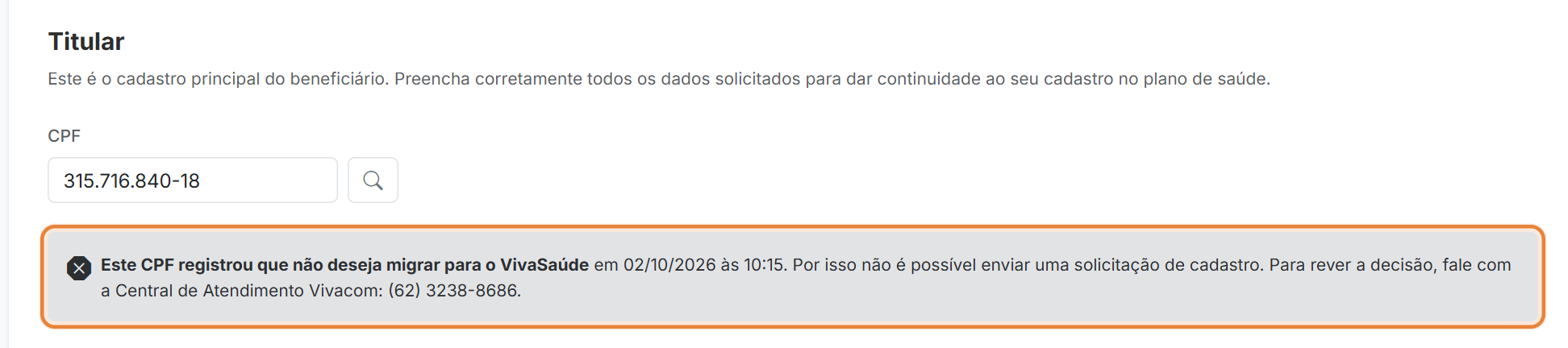 CPF com recusa