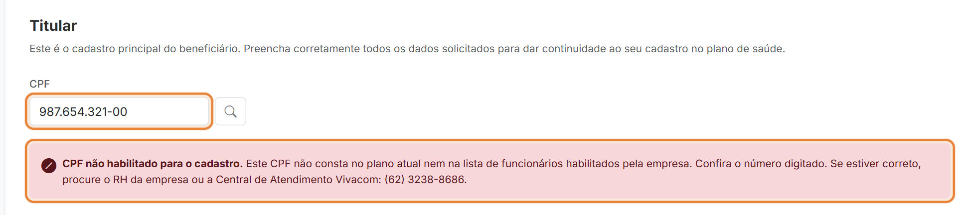 CPF não habilitado
